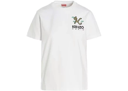 Женская футболка Kenzo Tiger Tail с вышивкой, белая