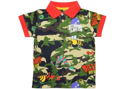 Детское поло billionaire boys club terra, хаки/красная