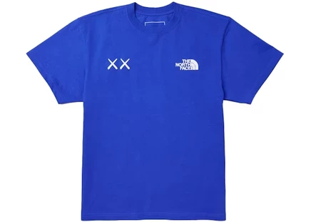 Мужская футболка kaws x the north face, синяя