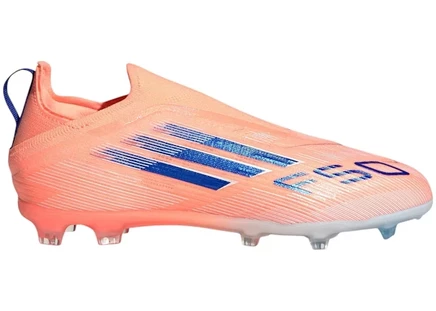Детские бутсы Adidas F50 Elite Laceless FG, коралловые