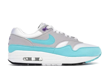 Мужские кроссовки nike air max 1 anniversary aqua, бело-голубые
