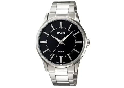 Мужские часы Casio MTP-1303D-1A кварцевые, нержавеющая сталь, черный