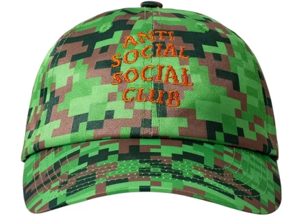 Anti Social Social Club x Minecraft Pixel Camo 6P Hat Green green