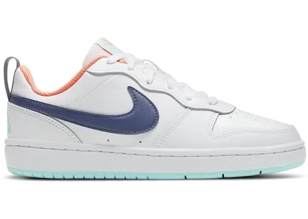 Детские кроссовки nike court borough low 2, бело-темно-синие