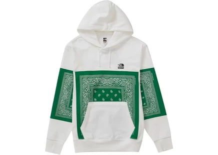Мужское худи Supreme x The North Face Bandana, белое