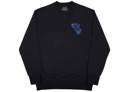 Свитшот Palace Stones Crew, черный/синий/зеленый