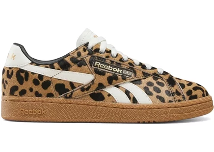 Женские кроссовки Reebok Club C Grounds UK, леопардовые