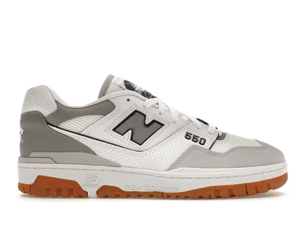 Мужские кроссовки New Balance 550, белые с серыми вставками