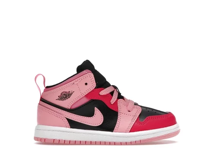 Детские кроссовки Jordan 1 Mid для малышей, кораллово-розовые