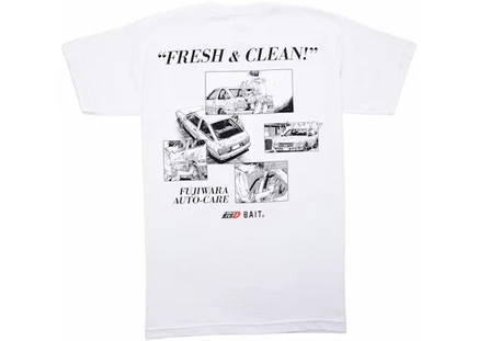 Мужская футболка BAIT x Initial D So Fresh So Clean, белая