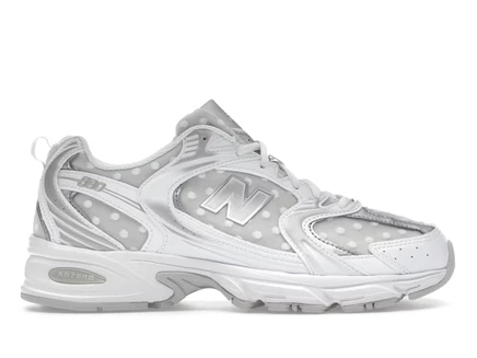 Мужские кроссовки New Balance 530, серебристые в горошек