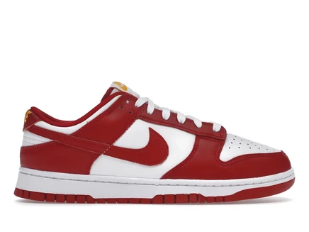 Мужские кроссовки Nike Dunk Low USC, белые с красно-желтыми вставками