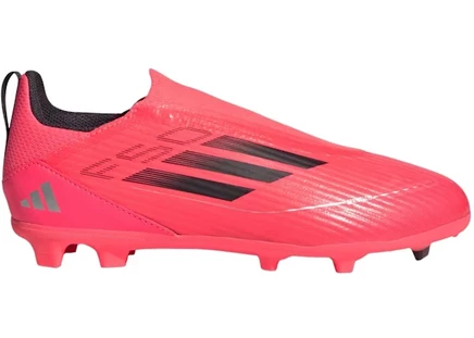 Детские футбольные бутсы adidas f50 league без шнурков, черно-платиновые