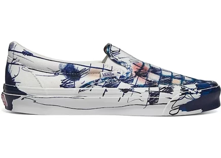 Мужские слипоны Vans Classic Slip-On LX, бело-голубые