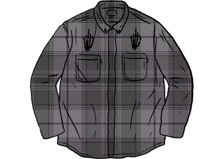 Мужская фланелевая рубашка Supreme HYSTERIC GLAMOUR, черная