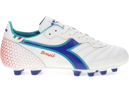 Мужские бутсы Diadora Brasil Italy OG FG, бело-синие