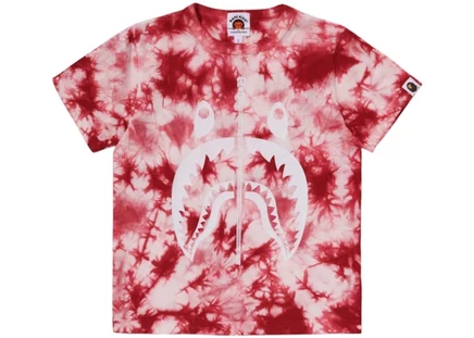 Детская футболка BAPE Kids Shark тай-дай, красная