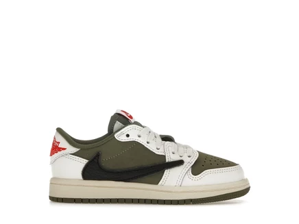 Детские кроссовки jordan 1 retro low og sp travis scott, оливковые