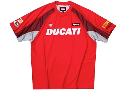 Мужская футболка Supreme Ducati Soccer Jersey, красная