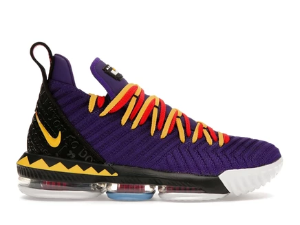 Мужские кроссовки Nike LeBron 16 Martin, фиолетово-желтые с красным