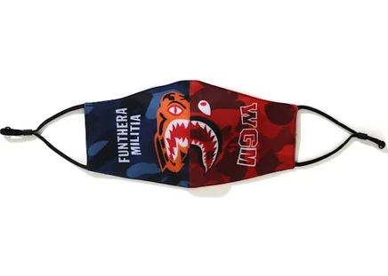 Мужская полумаска Bape Color Camo Tiger Shark, темно-синяя