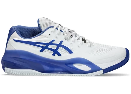Мужские кроссовки asics gel-resolution x clay, бело-кобальтовые