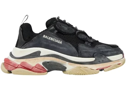 Женские кроссовки Balenciaga Triple S DIY, черно-красные