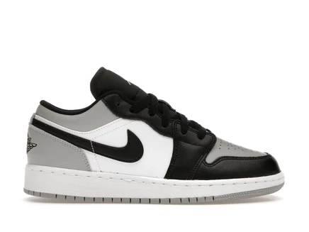 Детские кроссовки jordan 1 low shadow toe gs, светло-серые