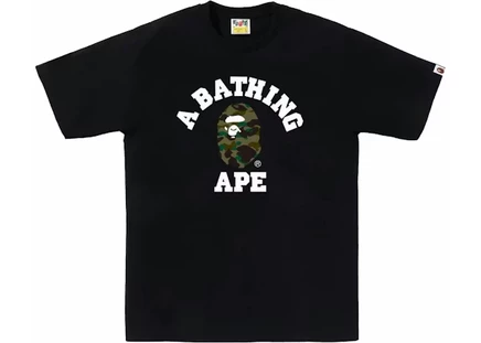 Мужская футболка Bape 1st Camo College, черно-зеленая