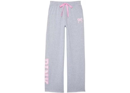 Женские широкие штаны PINK x LoveShackFancy, серый меланж