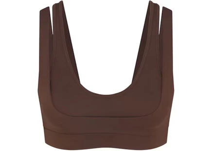 Женский бюстгальтер Nike x SKIMS Matte Double Strap, темно-сепия