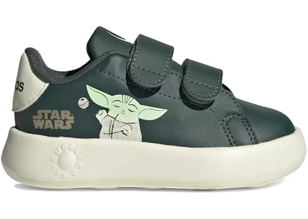 Детские кроссовки adidas Advantage Grogu, бежево-зеленые