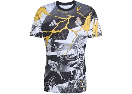 Мужская джерси Adidas Real Madrid 25/26, бело-черно-золотая