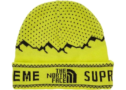 Унисекс шапка Supreme The North Face Fold Beanie, желтая