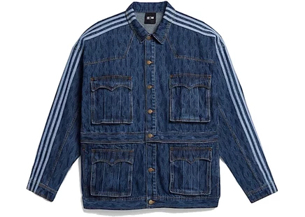 Унисекс трековая куртка Adidas Ivy Park Denim, темный деним