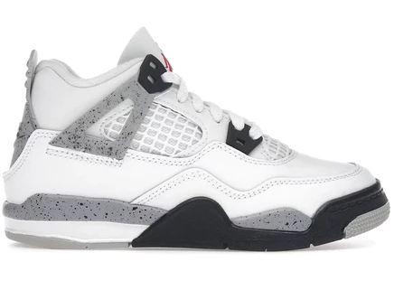 Детские кроссовки Jordan 4, бело-красно-серо-черные
