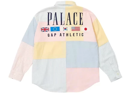 Детская оксфордская рубашка Palace x Gap Kids Shoulder Drop, многоцветная
