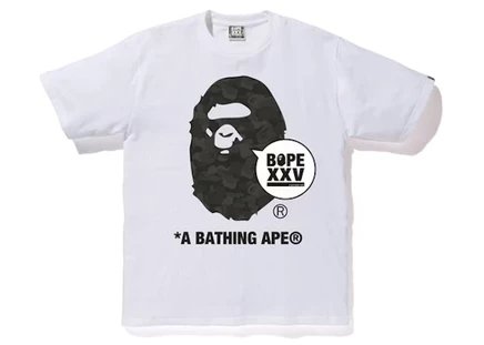 Мужская футболка Bape Bapexclusive Aoyama XXV Ape Head, белая