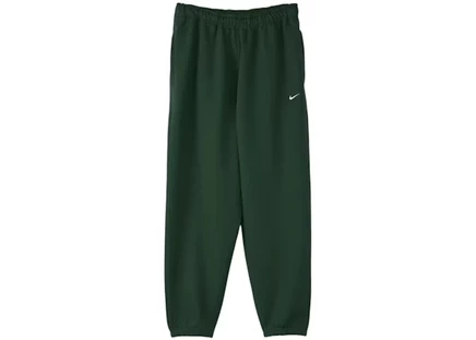 Мужские флисовые брюки Nike Solo Swoosh, зелено-белые