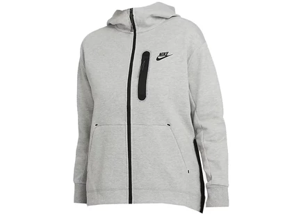 Женское худи Nike Tech Fleece, тёмно-серый меланж/черный