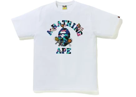 Мужская футболка Bape x Kid Cudi College Moon Man, белая