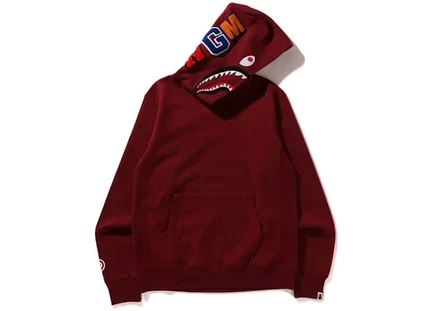 Мужское худи Bape Shark Pullover, бордовое