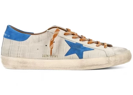 Мужские кроссовки Golden Goose Super-Star, бело-синие