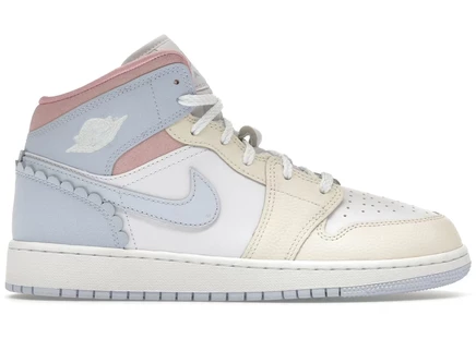 Детские кроссовки Jordan 1 Mid SE Love Is In The Air, голубой/молочный/белый
