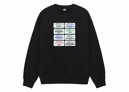Мужской свитшот Stussy Codes, черный