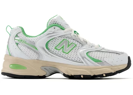 Мужские кроссовки New Balance 530, белые с зелёным