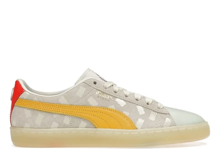 Женские кроссовки puma suede haribo, бело-желтые