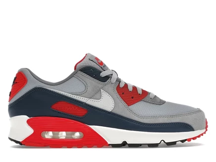 Мужские кроссовки Nike Air Max 90 USA, серо-сине-красные