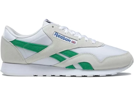 Мужские кроссовки Reebok Classic Nylon, бело-черно-зелёные