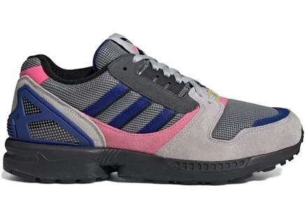 Мужские кроссовки Adidas ZX 8000, темно-серые/сине-голубые/розовые